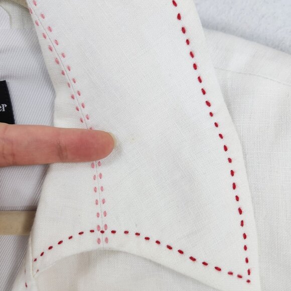 Claudia Strater Jacket Womens EU 42 US 12 Off White Cream Linen Blazer Classic - Picture 5 of 15